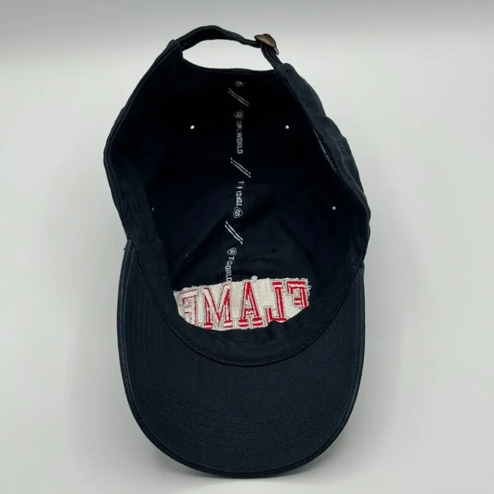 Liberty Flames LU Liberty University Embroidered Adjustable Strap Hat Navy Blue